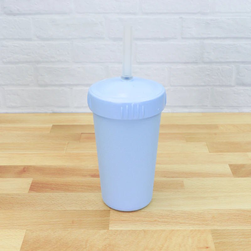 Re-Play Sippy Cup With Straw in ice blue.  Replay Recycled Kids Tableware online & in-store at Jade and May