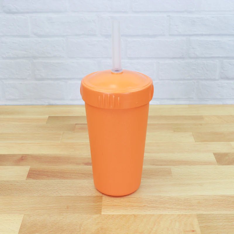 Re-Play Sippy Cup With Straw in Orange.  Replay Recycled cups online and in-store at Jade and May
