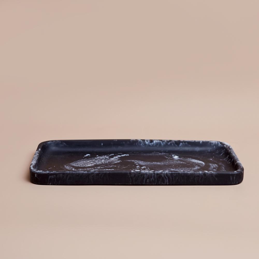 Resin Handmade Tray - Ash Black | Saarde-Saarde-Home Accessories-Jade and May