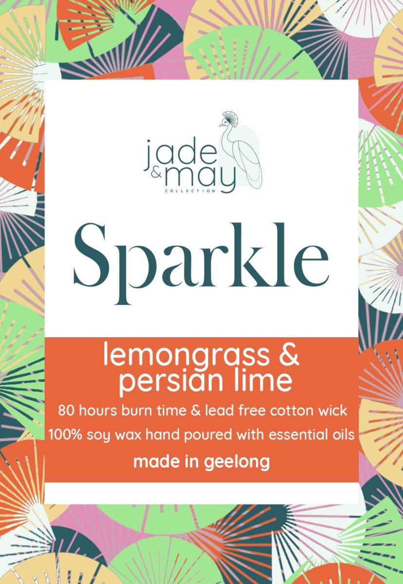 Sparkle - Lemongrass & Persian Lime Soy Candle-Jade and May-Candles-Jade and May
