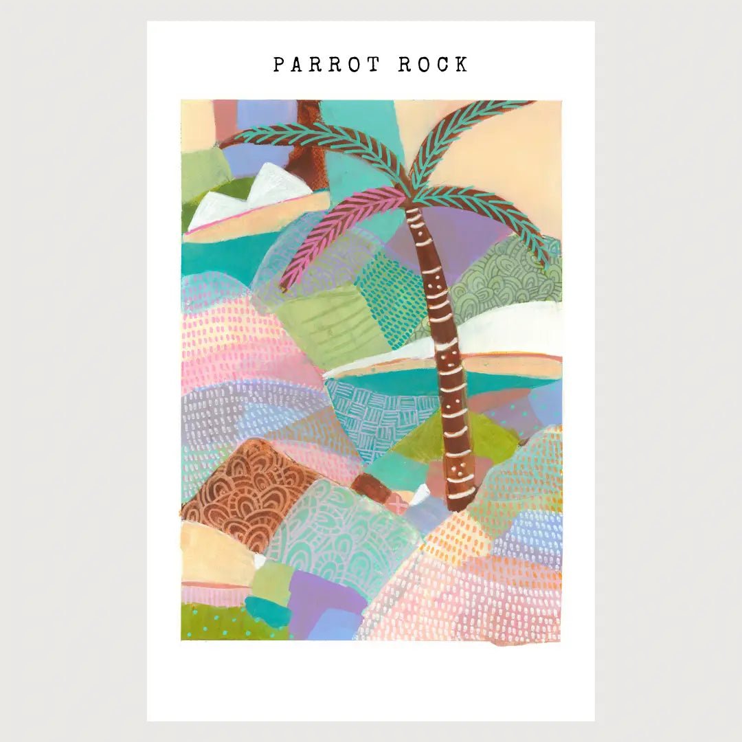 Sue Fantini Art - Parrot Rock Print-Sue Fantini Art-Art-Jade and May