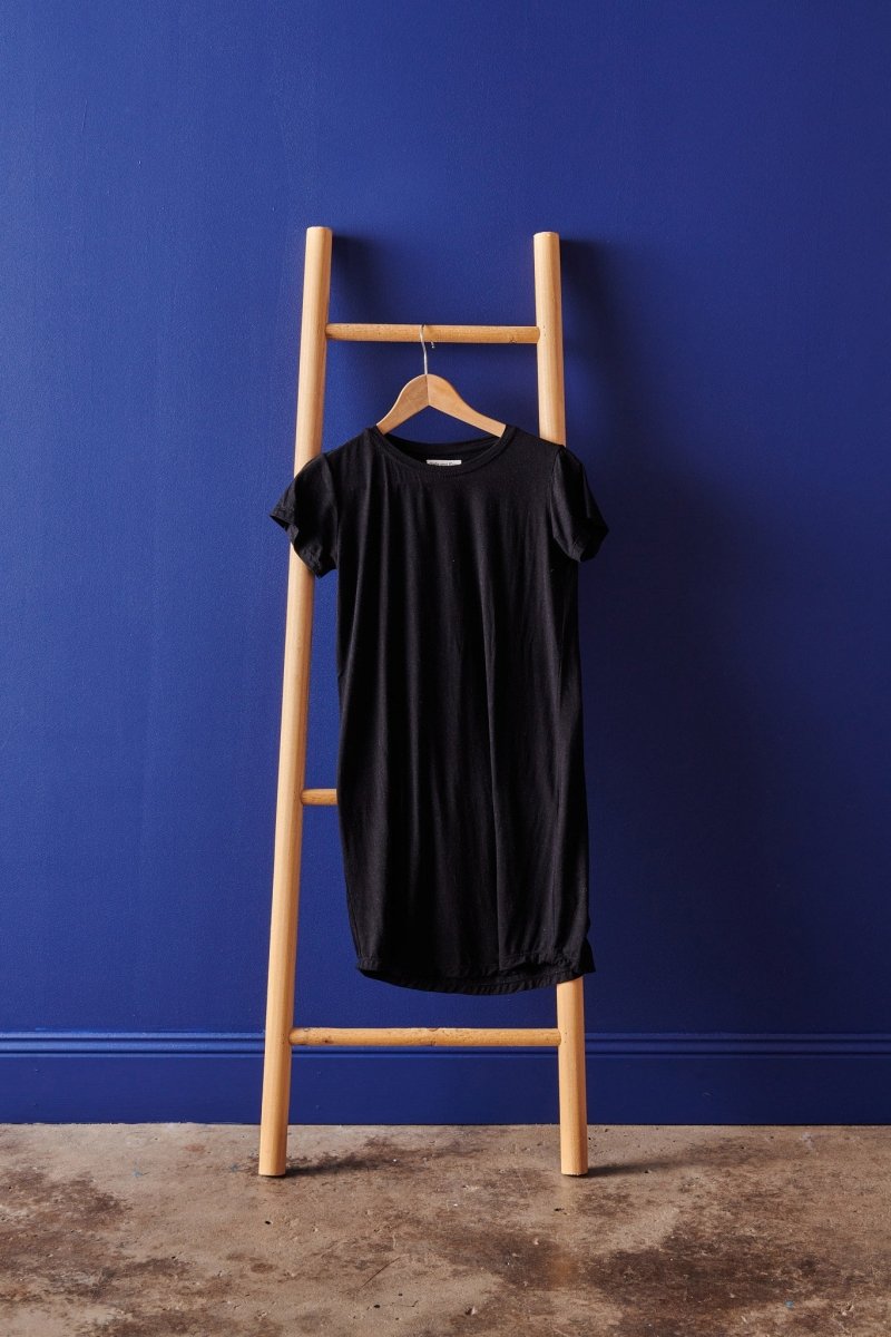 T-Shirt Nightie | Bamboo - Black-Jade and May-Nightie-Jade and May
