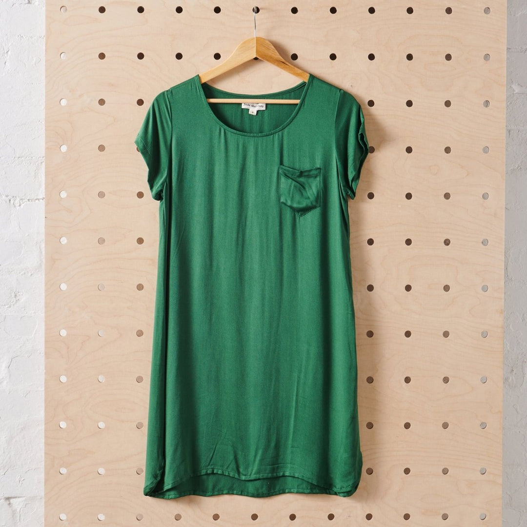 T-Shirt Nightie | Bamboo - Hunter Green-Jade and May-Nightie-Jade and May