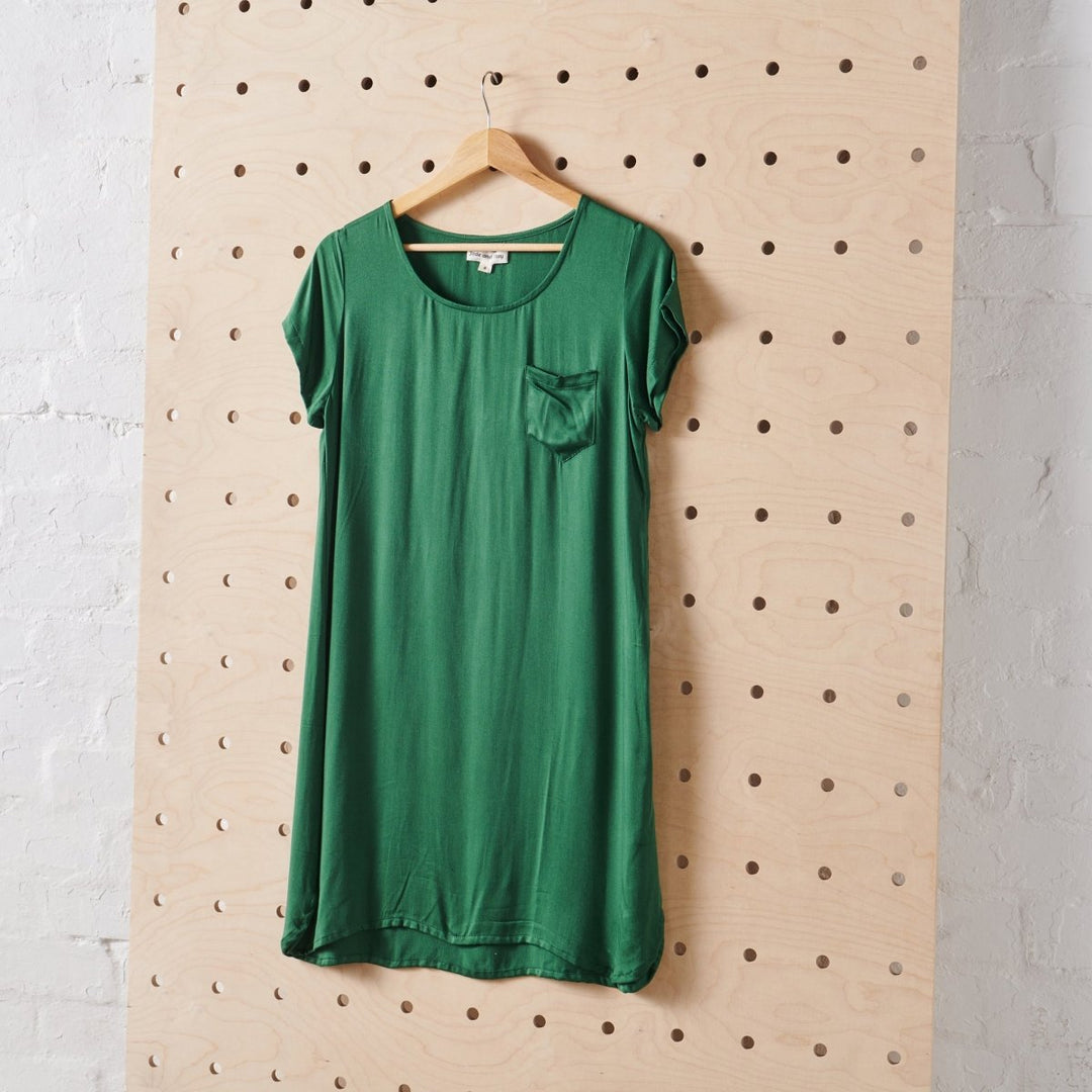 T-Shirt Nightie | Bamboo - Hunter Green-Jade and May-Nightie-Jade and May