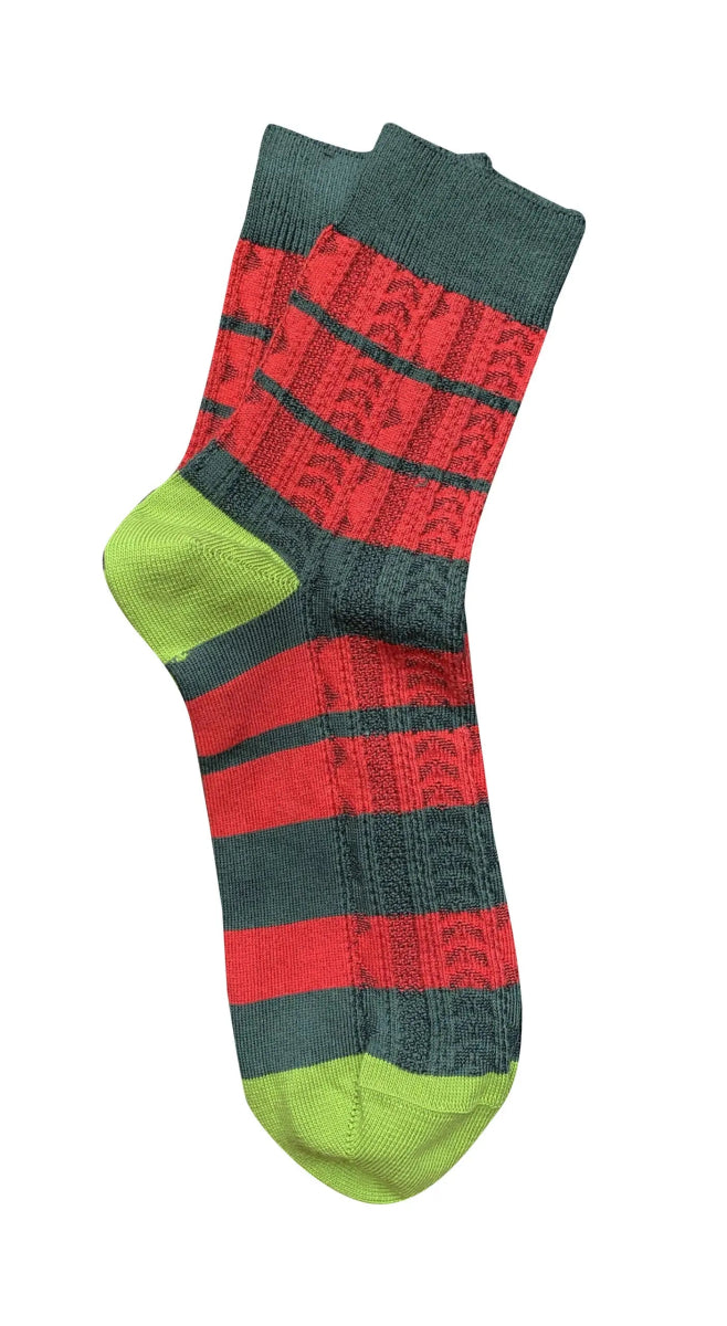 Tightology Cotton Socks - Ensemble Stripe Socks-Tightology-Socks-Jade and May