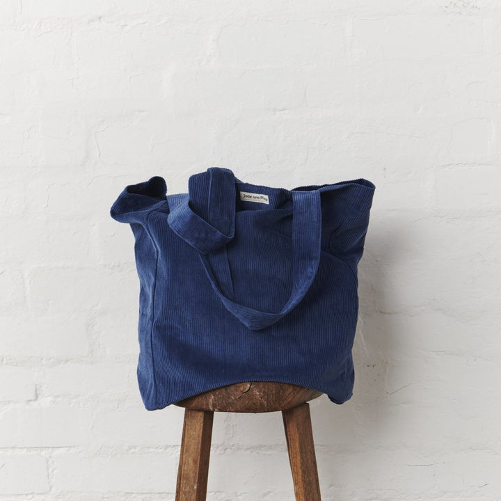 Cord Tote Bag - Blue - Tote Bag