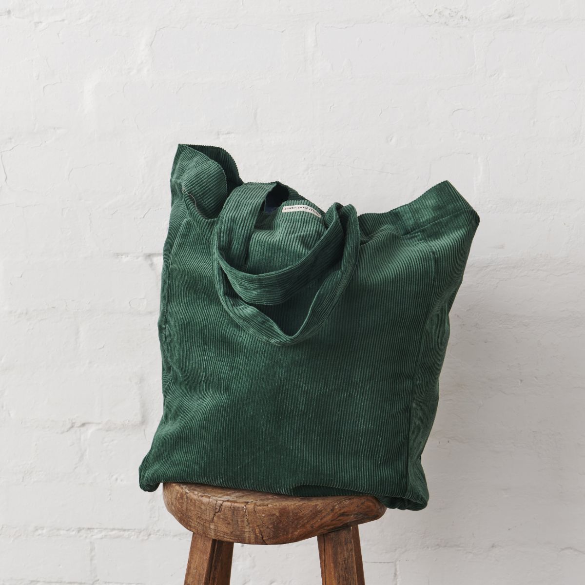 Cord Tote Bag - Emerald Green-Jade and May-Cord Tote Bag-Jade and May