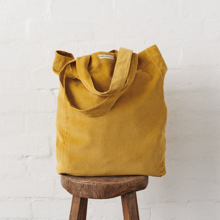 Cord Tote Bag - Mustard - Cord Tote Bag