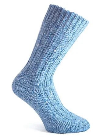 Warm Socks - Light Blue Irish Wool-Donegal Socks-Socks-Jade and May