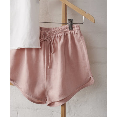 White Linen Cami and Pink Shorts Set-Jade and May-Pyjamas-Jade and May