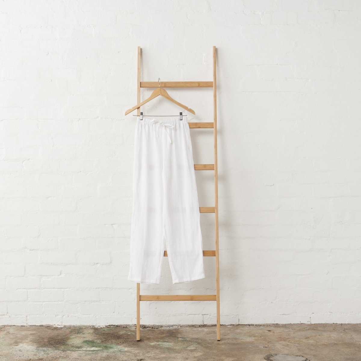 White Linen Pyjama Pant-Jade and May-Pyjamas-Jade and May